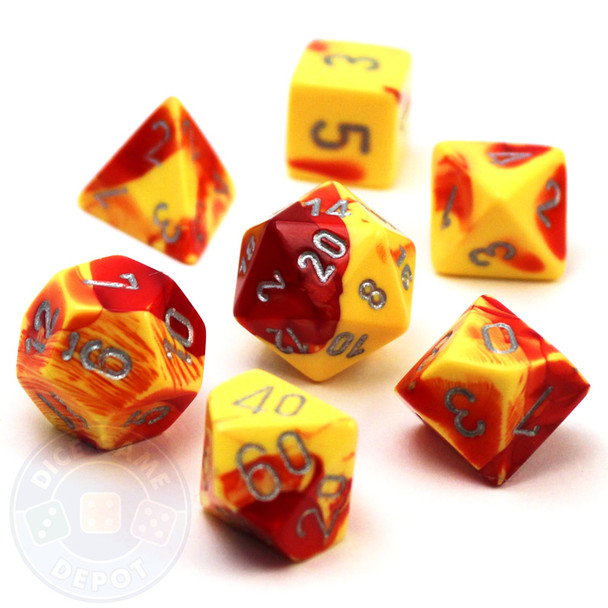 7-piece polyhedral Gemini dice set - D&D dice