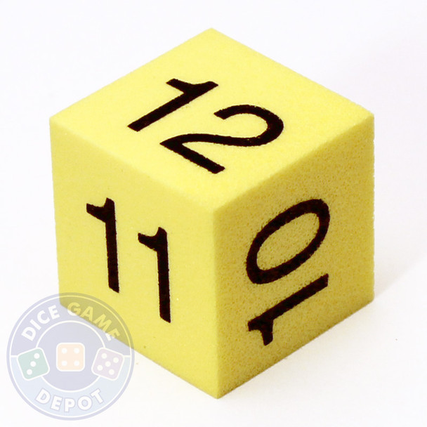 25mm Foam Numeral Dice - Numbers 7-12