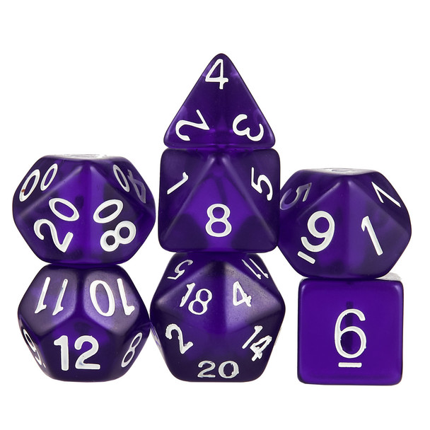 Translucent vivid purple dice set - DnD dice