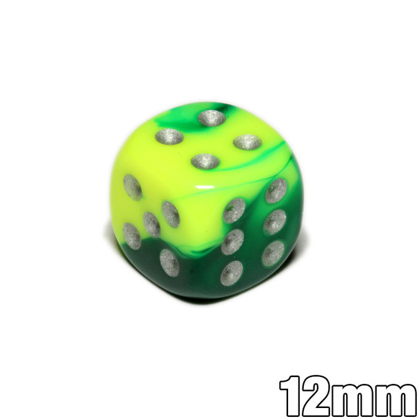 12mm Gemini Green and Yellow d6