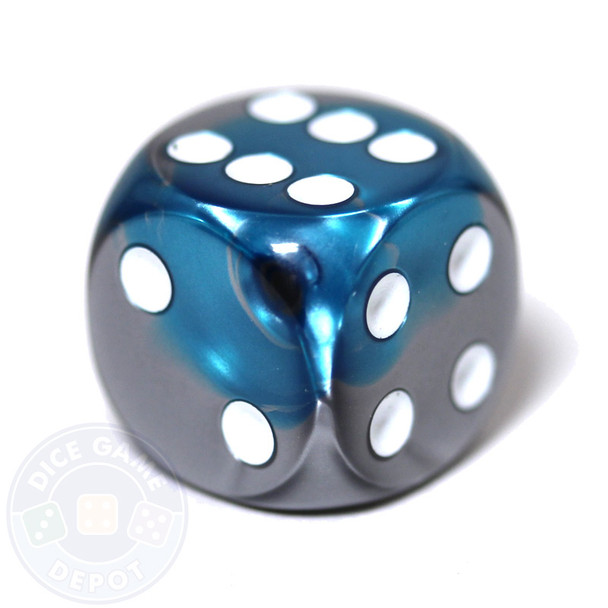 Steel and Teal 6-sided Gemini Dice for Sale | Dice Game Depot