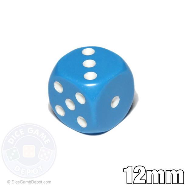 12mm Light Blue Opaque Dice