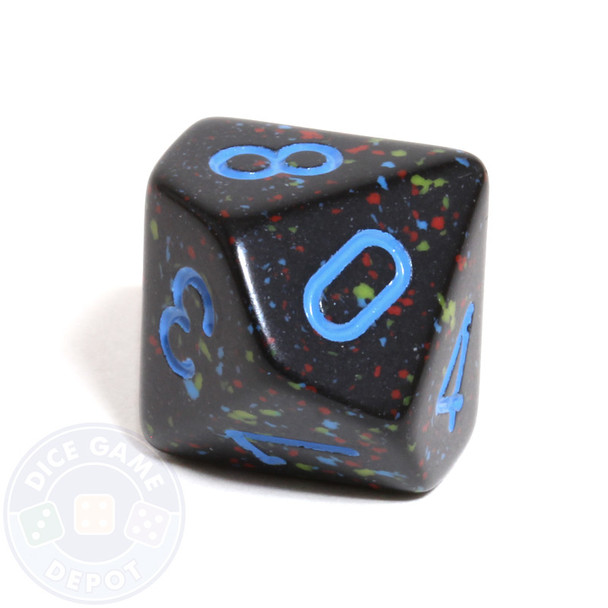 d10 dice - Speckled Blue Stars