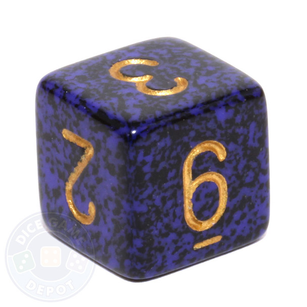d6 - Speckled Golden Cobalt dice