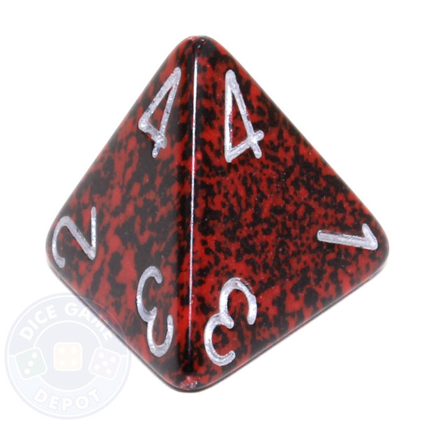 d4 - Speckled Silver Volcano dice