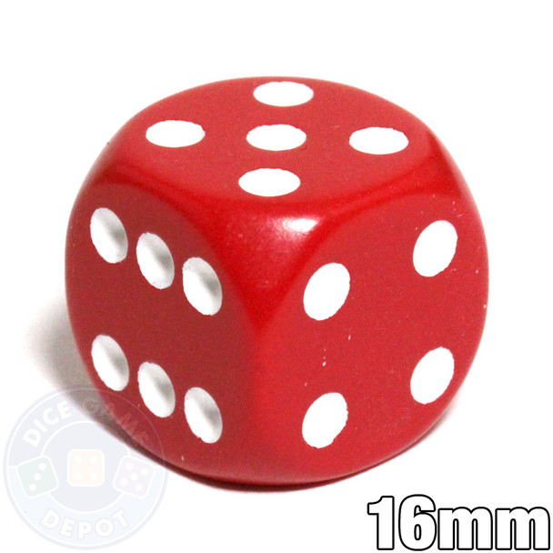Round-corner dice - 16mm - Red
