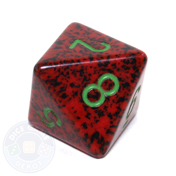 d8 - Speckled Strawberry 8-sided Dice