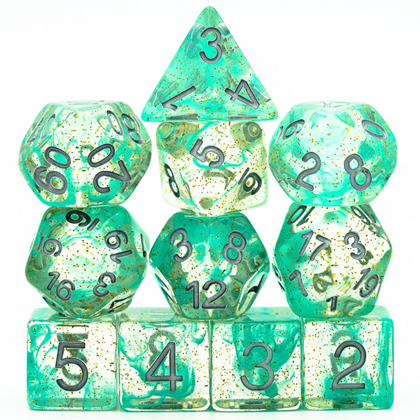 Mystic Pool dice set - Green - D&D dice