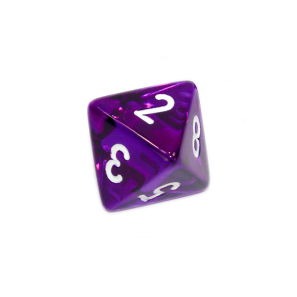 8-Sided Translucent Dice (d8) - Purple