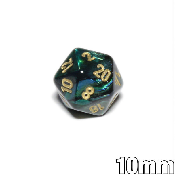 10mm 20-sided dice - Scarab Jade