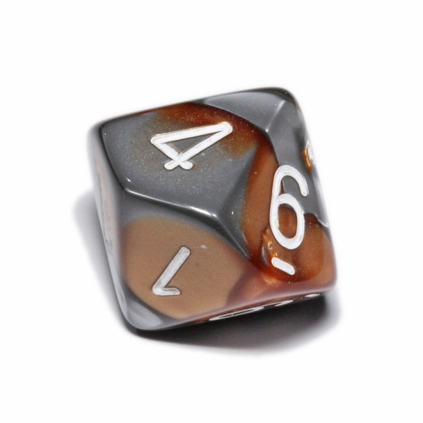 d10 Gemini dice - Copper and steel