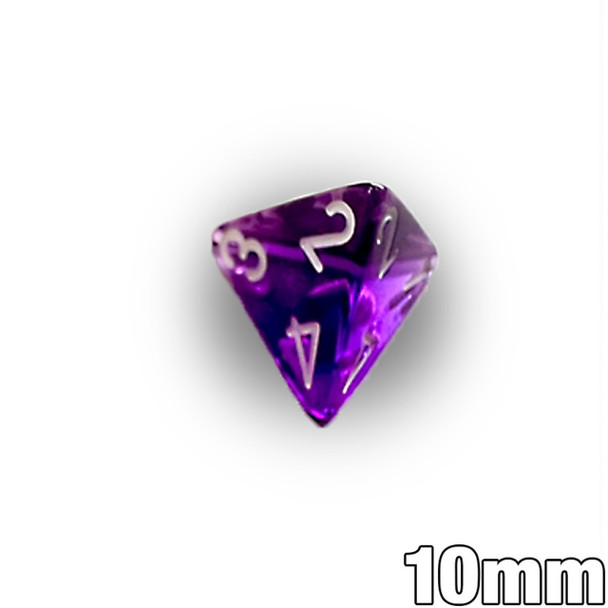 10mm 4-sided dice - Transparent Purple