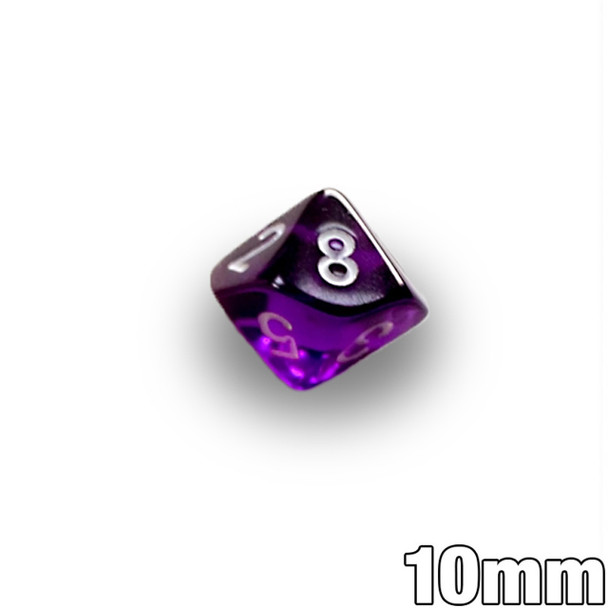 10mm 10-sided dice - Translucent Purple