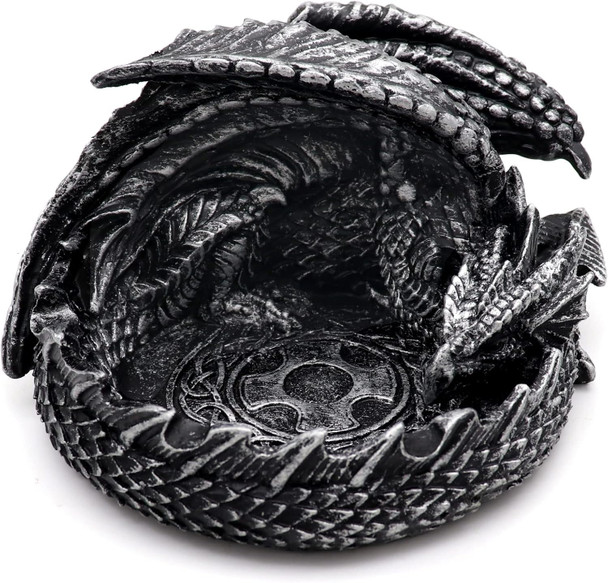 Dice guardian dragon - Antique silver