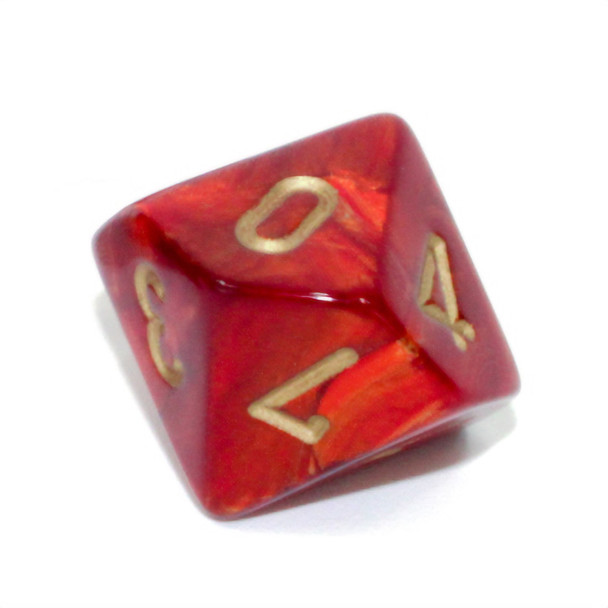 Scarab 10-sided dice - Scarlet