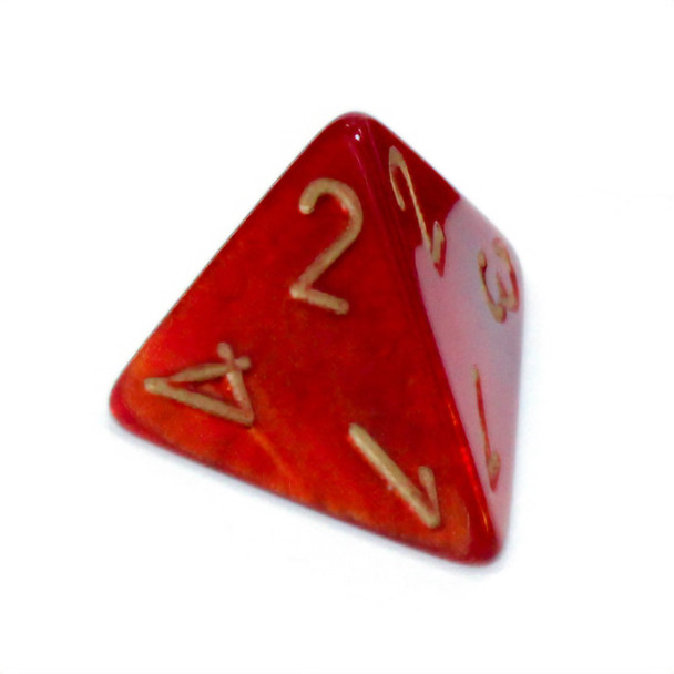 Scarab 4-sided dice - Scarlet