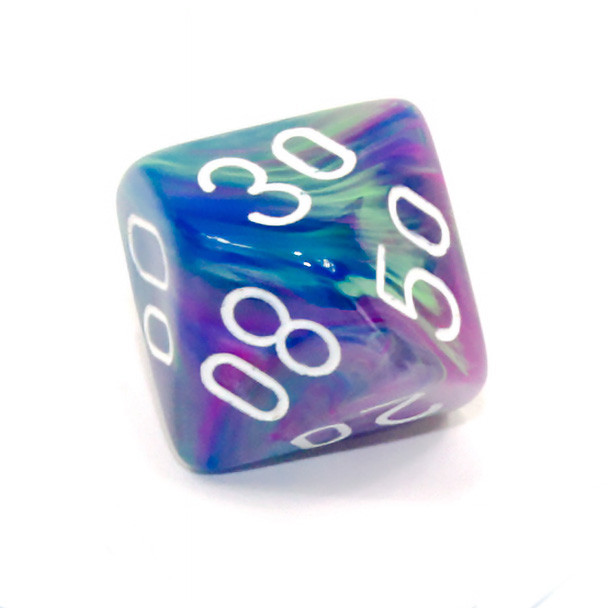 Festive Waterlily percentile 10-sided dice