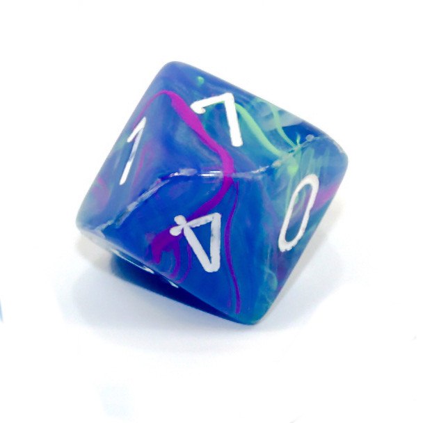 10-sided Festive Waterlily dice (d10)
