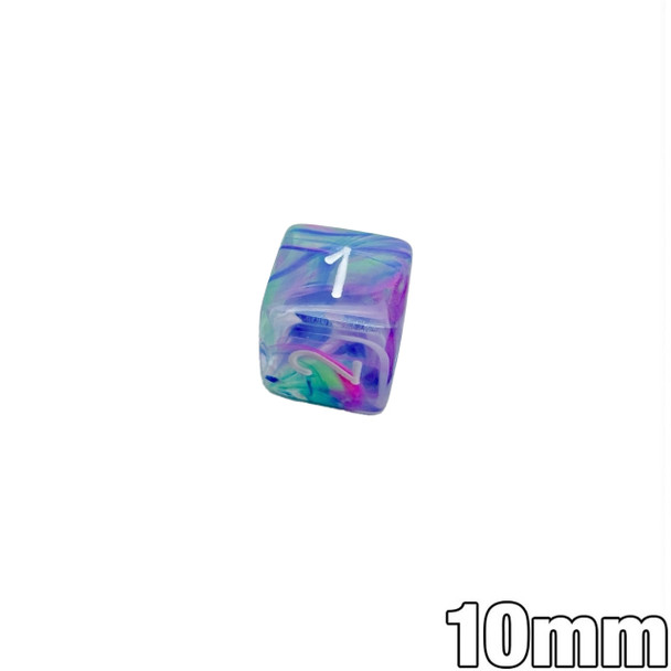 Festive Waterlily 10mm 6-sided numeral dice
