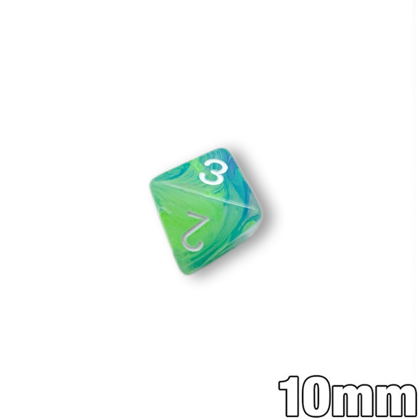8-sided mini 10mm Festive Waterlily dice