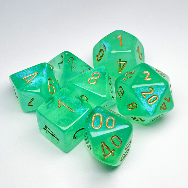 Light Green Borealis dice set
