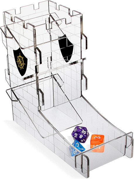 Clear Castle Dice Tower with Tray