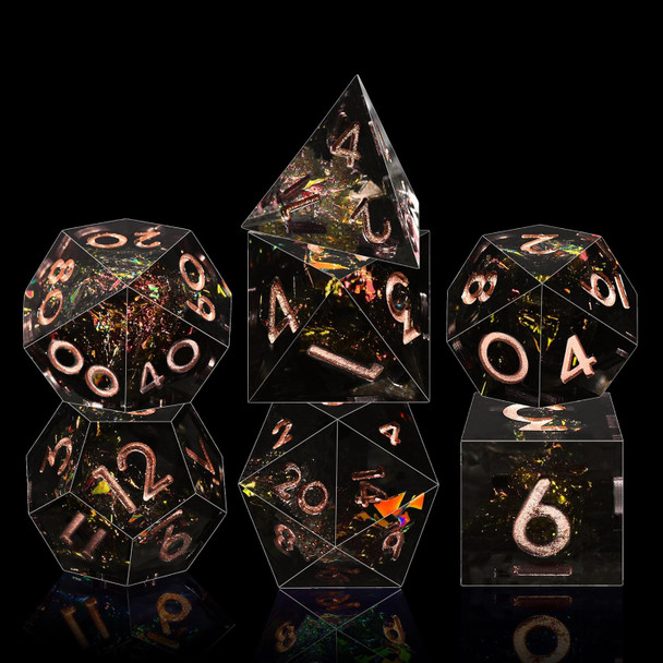Ruby Void Sharp-Edge TTRPG Dice Set