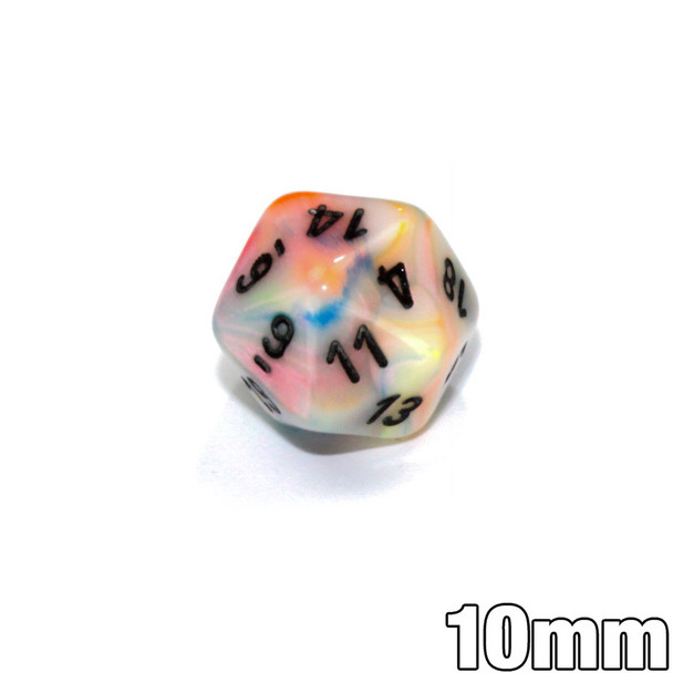 20-sided mini 10mm Festive Circus dice