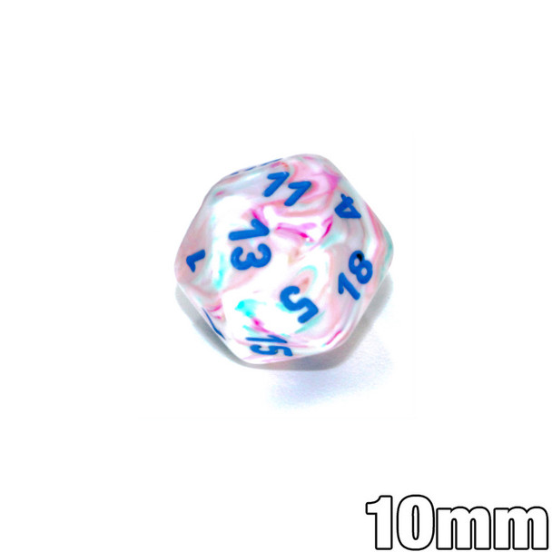 20-sided mini 10mm Festive Pop Art dice