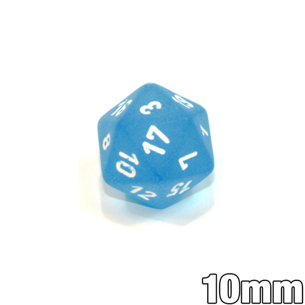 Frosted Caribbean Blue 20-sided dice