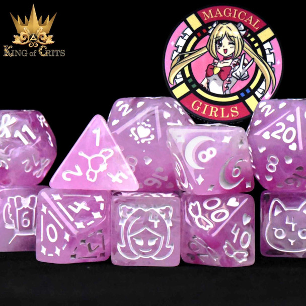 Magical Girls 11-piece dice set