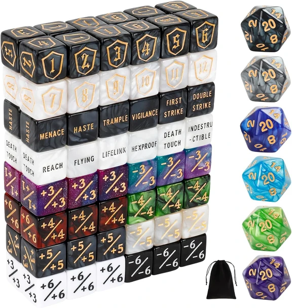 Pack of 102 MTG Counter and Keyword Dice