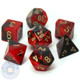 7-piece Gemini dice set - D&D dice - Black and red