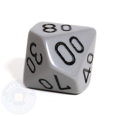 Opaque Gray 10-Sided Percentile Dice For Sale | Dice Game Depot