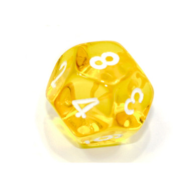 12-sided Translucent Dice - Yellow | Dice Game Depot