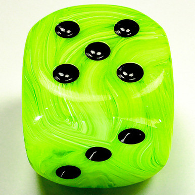 Big 50mm Bright Green Vortex d6 | Dice Game Depot