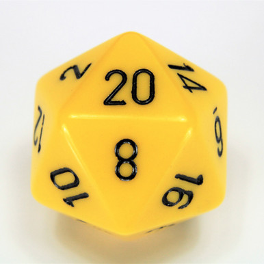 34mm Opaque Yellow d20 | Dice Game Depot