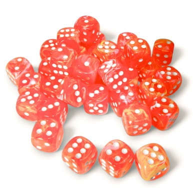 Set of 36 Festive Dahlia 12mm 6-Sided Dice | Dice Game Depot