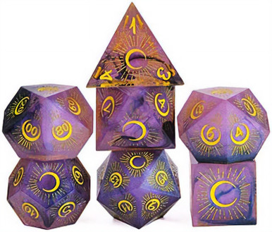 Ebon Twilight Dice Set For DnD RPG - Polyhedral Dice For Dungeons & Dragons, Pathfinder D20