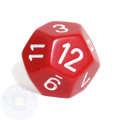 12-Sided Opaque Dice (d12) - Red - Dice Game Depot