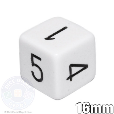 6-sided opaque white gaming dice for sale | Dice Game Depot