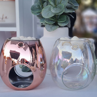 Rose Gold & Pearl Clear Wax Melt Burner