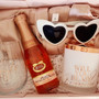 Pink Gift box with Robe and Wine