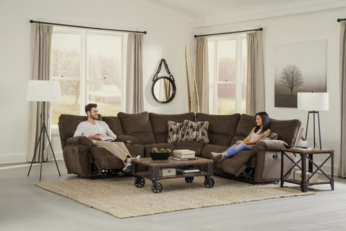 Elliott Sectional Glider Recliner Chocolate