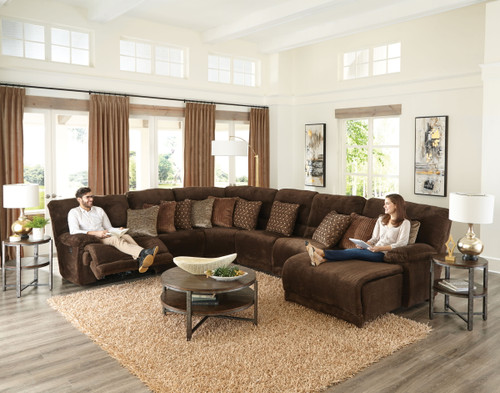 Burbank Modular Sectional Power Lay Flat Recliner Chocolate 42'