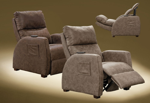 Relaxer Power Headrest Power Lay Flat Reclining With Heat / Massage / Lumbar / Zero Gravity Taupe