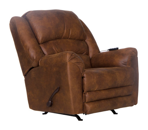 Hayden Chaise Rocker Recliner With Heat / Massage & Oversize Xtra Comfort Footrest Dark Brown