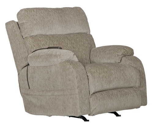 Refresher Power Headrest Power Rocker Recliner With CR3 Heat / Massage / Lumbar Mink