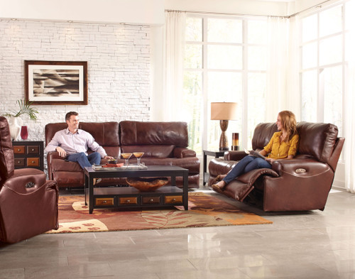 Wembley Power Headrest With Lumbar Lay Flat Recliner Walnut 44'
