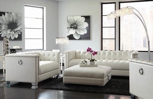Chaviano Collection White Chair Pearl